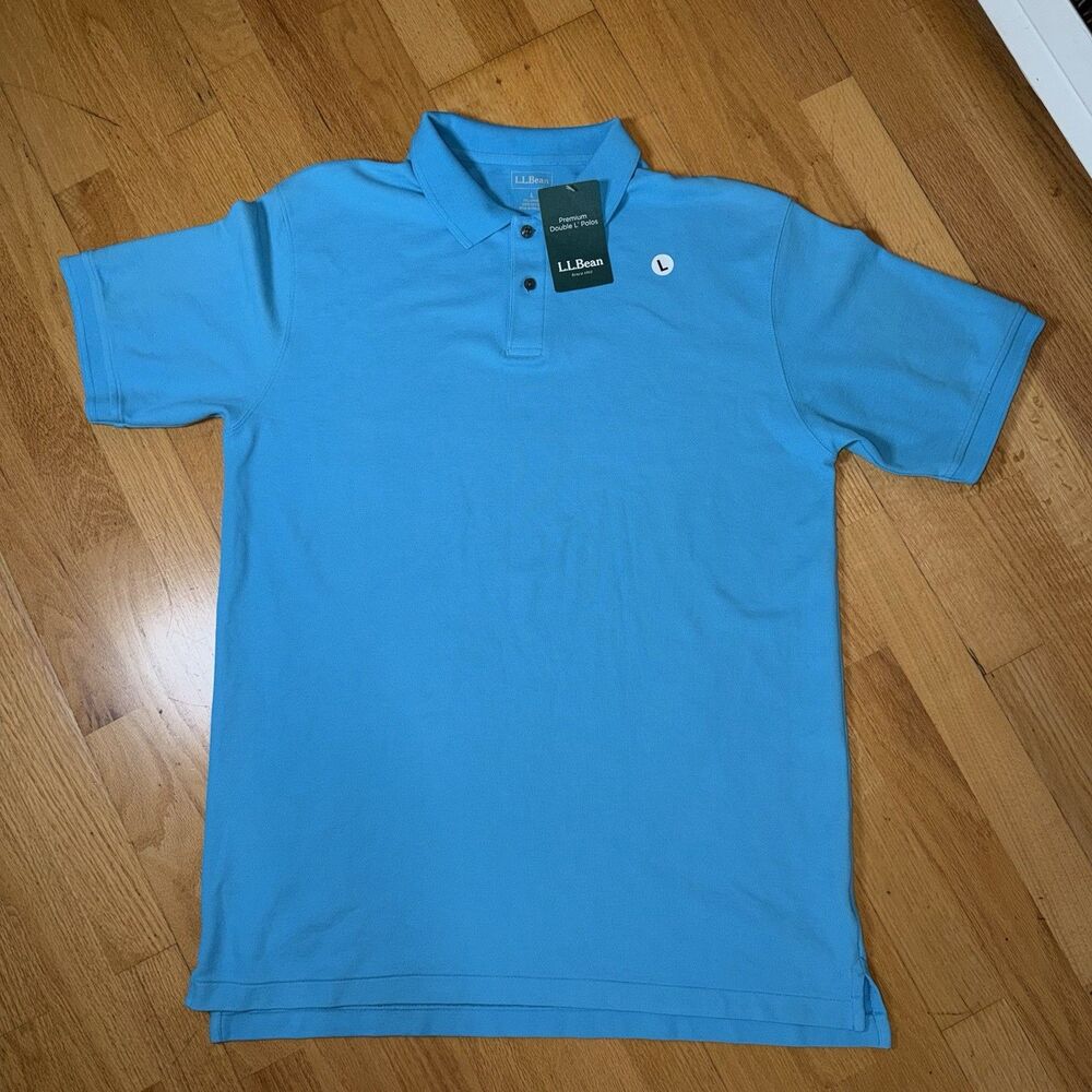 L. L. Bean NWT Premium Double L Polo Short-Sleeve Marine Blue L Preppy Casual